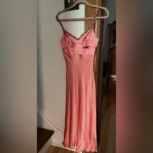 Y2K Bianca Nero Barbie Pink Silk Poly Blend Slip Dress